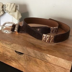 Antique Italian Croco belt. Sz M